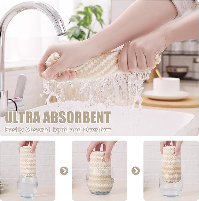 Homaxy 12 Pack Kitchen Dish Cloths, Ultra Soft and Absorbent Dish Towels - Image 3