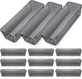 Maitys 12 Pcs Clear Drawer Organizer 9 x 3 x 2 Inches Plastic Rectangle Trays by Maitys
