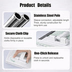 Snap Grip Mini Mop, Clever Zero Touch Cloth Changing Mini Mops, 39 Inch - Image 3