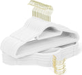 Velvet Hangers 30 Pack with Gold Hooks, Non-Slip Slim Felt Hanger by Sishynio