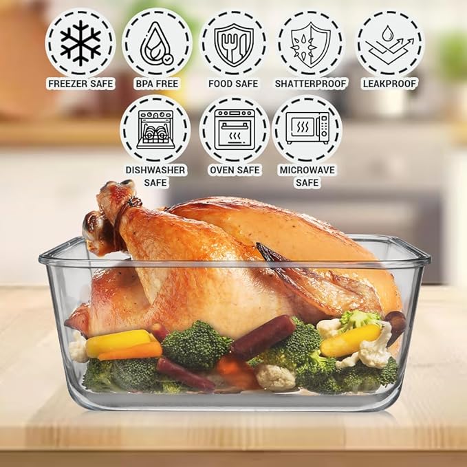 3300 ml/ 112 oz LARGE Glass Food Container - Image 5
