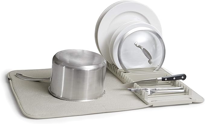 Umbra UDRY Rack and Microfiber Dish Drying Mat-Space-Saving Lightweight Design - Image 2