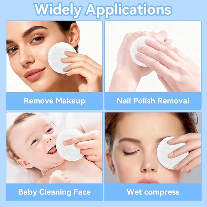 Premium Cotton Rounds for Face, Makeup Remover Pads, 100% Pure Cotton, Chemical - Image 5
