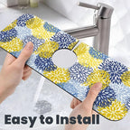 Dahlia Floral Colorful Flower Kitchen Sink Splash Guard Faucet Mat Super - Image 6