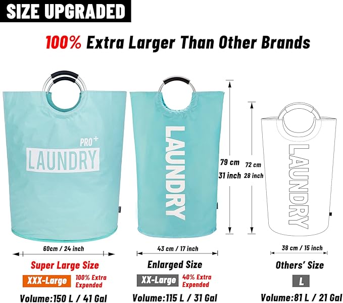 Caroeas Super Large 150L Laundry Hamper Pro, Waterproof Laundry Basket - Image 3