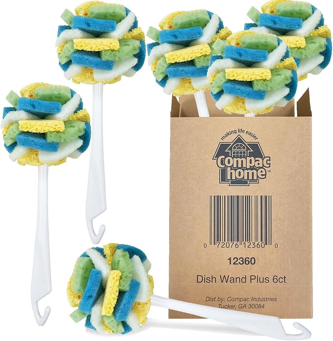 Compac Home Dish SpongeWand Plus Tri Surface Scrubbing Sponge by CompacHome