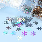 Snowflake Glitter Nail Art Sequins, 3D Christmas Snowflake Sparkly Flakes Design - Image 3