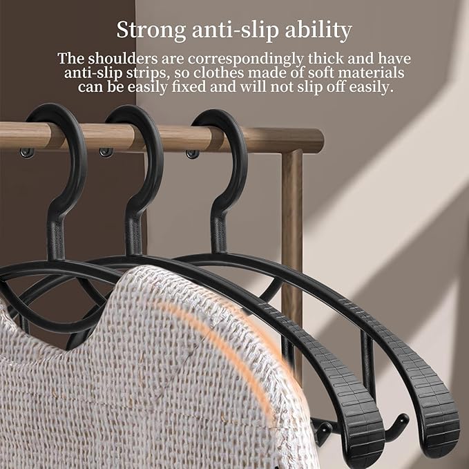 Plastic Clothes Hanger, Extra Thick Plastic Wide Shoulder Adult Slip Resistant - Image 3