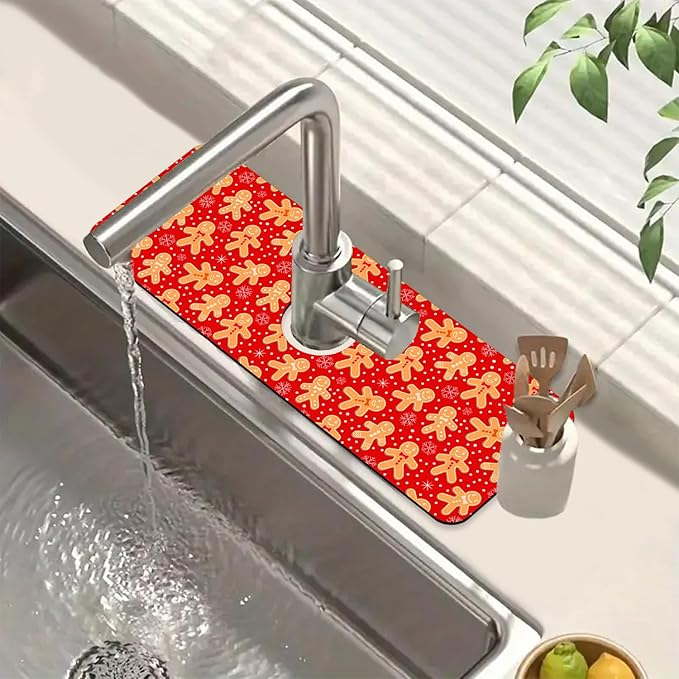 Christmas Merry Xmas Kitchen Sink Splash Guard Faucet Mat Santa Claus Super by Unknown