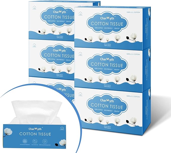 Extra Thick Disposable Face Towel, Disposable Makeup Removing Wipes, 100% USA by CHARMYTH