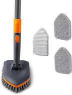 Tile Tub Scrubber Brush with 3 Different Function Cleaning Heads and 56" by CLEANHOME