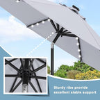 ABCCANOPY Durable Solar Led Patio Umbrellas with 32LED Lights 11FT (Light Gray) - Image 6