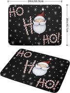 Giwawa Santa Laugh Dish Drying Mat Winter Snowflakes Black Dish Drainer Mats - Image 2