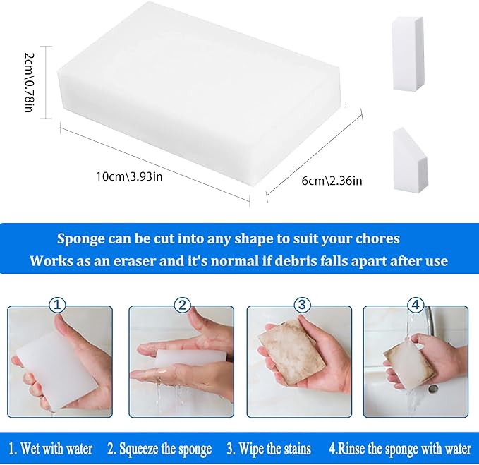 Magic Sponge Eraser, 100 Pack Heavy Duty Melamine Sponge, Deep Cleaning-Stain - Image 5