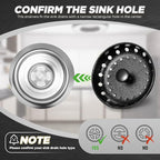 Mudder 3 Pcs Kitchen Sink Drain Strainer and Stopper Stainless Steel Garbage - Image 4