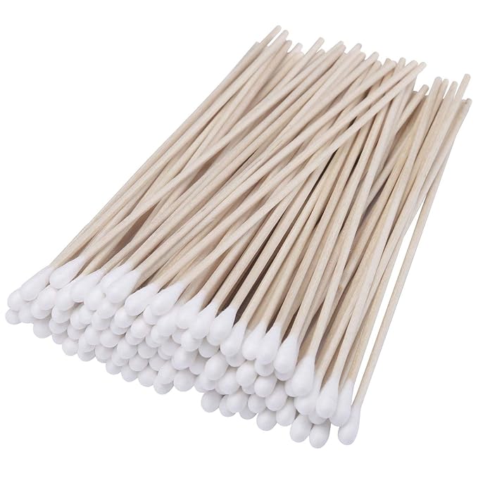 6" Cotton Swabs Wooden Handles Cotton Tipped Applicator Wood Sticks by Tbestmax