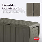 Keter Marvel Plus 71 Gallon Resin Outdoor Storage Box for Patio, Balcony & Garden – Weather‑Resistant Deck Box for Cushions, Pillows, Pool Floats & Tools, Mossy Brown - Image 9