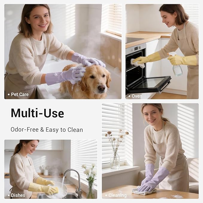 ThxToms 2 Pair Nitrile Dishwashing Cleaning Gloves, - Image 4
