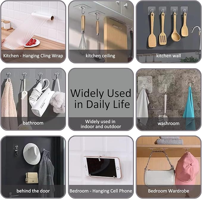 30-Pack Strong Adhesive Wall Hooks - Image 2