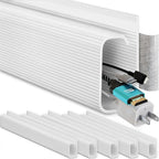 EVEO Cable Management 96'' J Channel- 6 Pack Cord Cover- Cable Raceway- Cable by EVEO