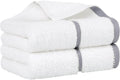 PiccoCasa Set of 2, 750 GSM Luxury White Hand Towels by PiccoCasa