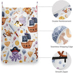 Cute Pirate Octopuses Sailboats Diamonds Hanging Laundry Hamper Door Hampers - Image 5