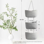 TeoKJ Over the Door Organizer, 3-Tier Woven Cotton Hanging Kitchen Baskets - Image 6