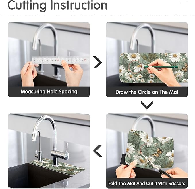 Kitchen Sink Splash Guard 2 PCS 14.7 Inch Sink Faucet Mat Splash Guard - Image 4
