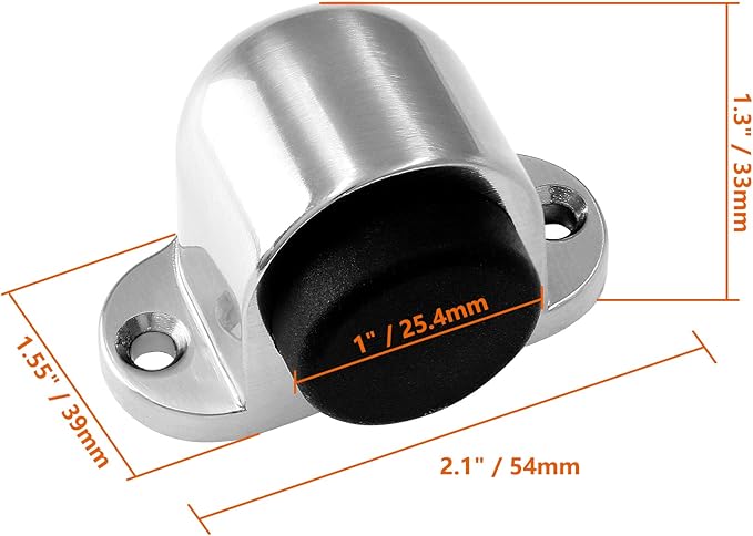 1.3 Inch / 33mm Heavy Duty Floor Door Stopper, Floor Mount Door Stop - Image 4