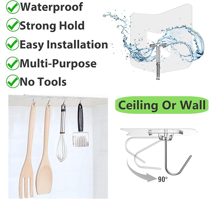 Heavy Duty Adhesive Hooks 12 Pack - Image 3