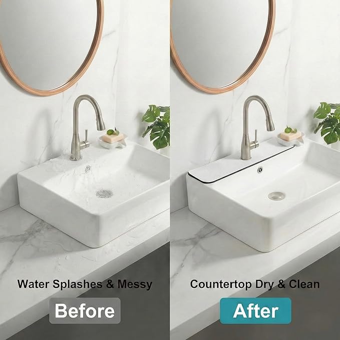Customizable Kitchen Sink Faucet Mat: 30" Lx5.5 W Absorbent Splash Guard - Image 7