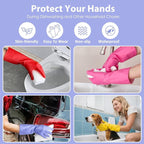 Rubber gloves for dishwashing 4 Pairs, Kitchen gloves for dish cleaning gloves - Image 6