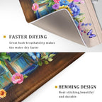 Spring Flowers Dish Drying Mat for Kitchen Counter 18x24in Vintage Plants - Image 3