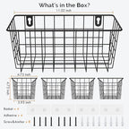 MaraFansie Hanging Kitchen Baskets Wire Storage Basket Adhesive and Screws - Image 7