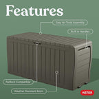 Keter Marvel Plus 71 Gallon Resin Outdoor Storage Box for Patio, Balcony & Garden – Weather‑Resistant Deck Box for Cushions, Pillows, Pool Floats & Tools, Mossy Brown - Image 4