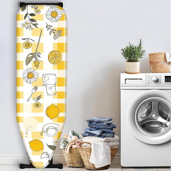Nuxovilar Yellow Gingham with Lemons & Daisies Ironing Board Cover, This Cover - Image 3