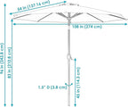 Sunnydaze Outdoor Patio Umbrella - Polyester Table Market Umbrella with Push-Button Tilt and Crank - 8 Sturdy Ribs - Beige - 9ft - Image 5