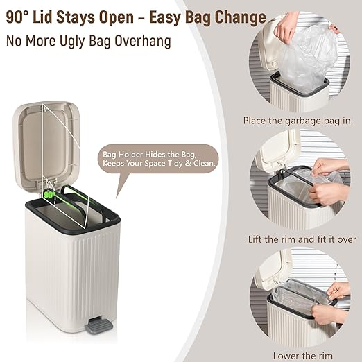 rejomiik Small Bathroom Trash Can - Image 5