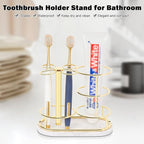 HarJue Toothbrush Holder Stand for Bathroom, Metal Toothbrush Organizer - Image 5