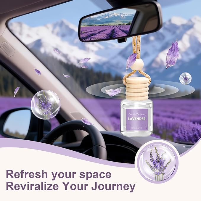 AROIC Car Air Freshener Diffuser Set, 6 Pack Lavender Natural Slow-Release - Image 5