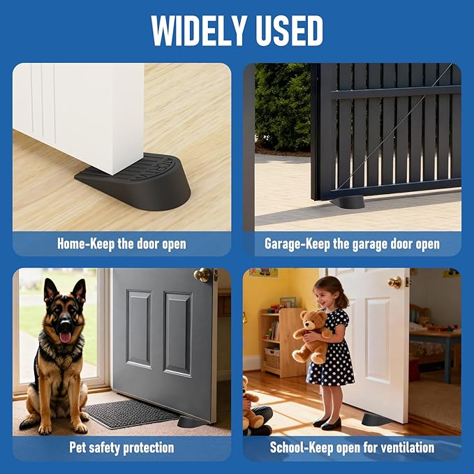 Rubber Widened Door Stopper Wedge – 1 Pack Black Door Stoppers Wedge - Image 7