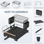 2 Tier Dish Drying Rack, Large-Capacity Dish Rack - Image 4
