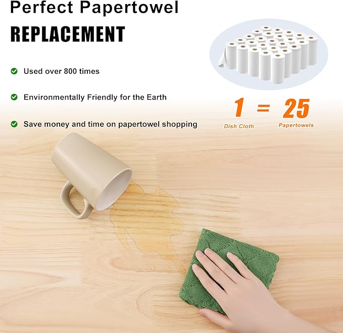 Homaxy 24 Pack Kitchen Dish Cloths, Super Soft and Absorbent Coral Velvet Dish - Image 8