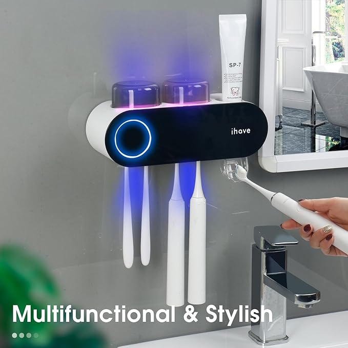iHave Toothbrush Holders for Bathrooms, UV Toothbrush Sanitizer and Holder - Image 3