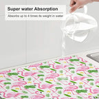 Pink Flamingo Leaf Dish Drying Mat 18x24 - Image 5
