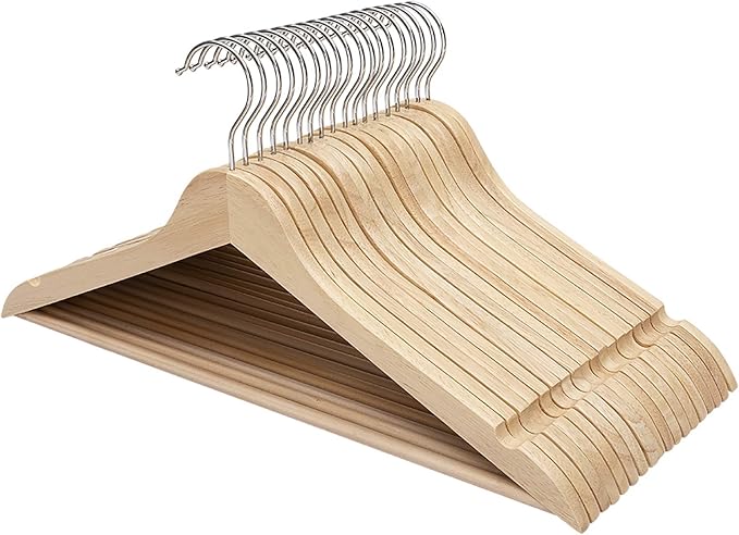 FairyHaus Wood Hangers 30 Pack, Smooth Finish Wooden Coat Suit Hangers - Image 4