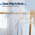 Smartor White Velvet Hangers 20 Pack, Space Saving Clothes Hangers - Image 2