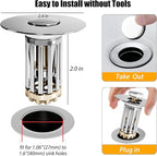 Bathroom Sink Drain Strainer, 3 in 1 Pop Up Bathroom Sink Stopper - Image 4