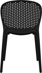 2xhome Patio Dining Chair | Modern Stackable Outdoor Pool Side Chair | Weather Resistant Plastic for Yard, Porch, Balcony, Kitchen, Black, Single, Set of 1 - Image 6