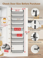 Delamu Over The Door Pantry Organizer, 9-Tier Pantry Door Organizers and Storage - Image 2